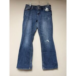Aeropostale Chelsea Bootcut Jeans Medium Wash Distressed Size 12 Regular‎
